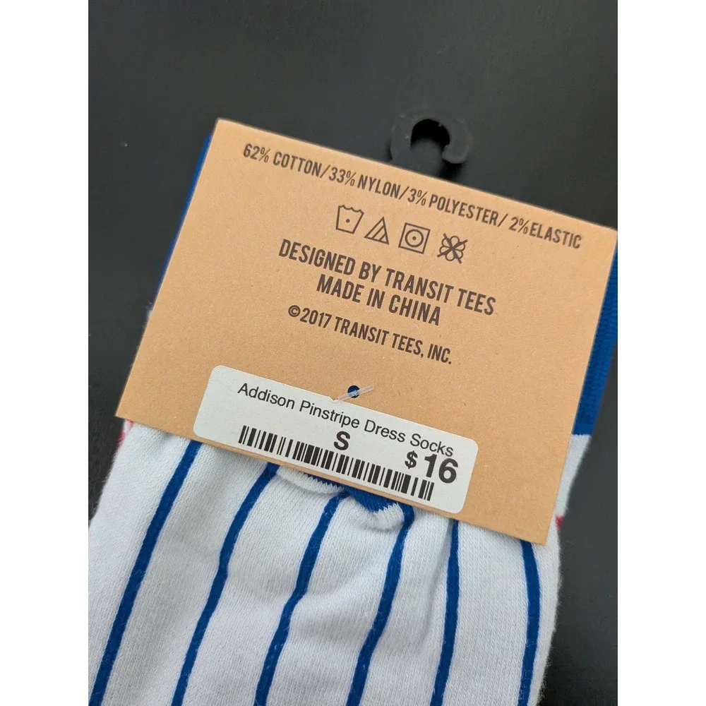 Transit Tees Addison Wrigleyville Pinstripe Socks Cubs NEW Men 3-9 Ladies 4-10